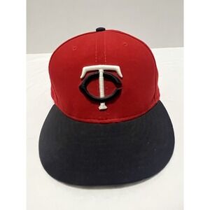 Minnesota Twins Hat Fitted Size 7 5/8Red Blue Pre-Owned HT7+139